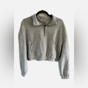 Cropped quarter zip sweater